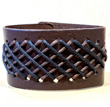 Load image into Gallery viewer, Men’s Leather Wrap Bracelet Cuff, Wrist Band, Boyfriends Gift