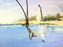 Load image into Gallery viewer, Leather Surfer Necklace With Pewter Dolphin
