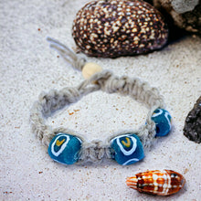 Load image into Gallery viewer, Thick Hemp Bracelet African Trade Beads