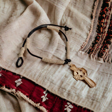 Load image into Gallery viewer, Surfer Phatty Thick Hemp Necklace With Bone Cross