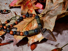 Load image into Gallery viewer, OOAK Arrowhead Necklace Flint Real Stone Mens Primitive Jewelry, Men's Tribal Necklace, Rustic Choker for Men