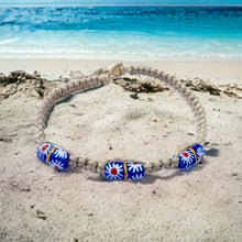 Load image into Gallery viewer, African Trade Beads Hemp Necklace – Authentic Ghana Beads on Thick Hemp Cord