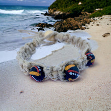 Load image into Gallery viewer, Thick Hemp Bracelet African Trade Beads
