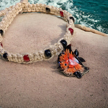 Load image into Gallery viewer, Surfer Phatty Thick Hemp Necklace Glass Fish