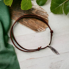 Load image into Gallery viewer, Leather Necklace with Pewter Celtic Pendant – Timeless Heritage Style