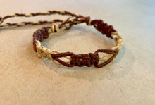 Load image into Gallery viewer, Wavecrest โ Handmade Hemp Surf Bracelet - Double Brown and Beige