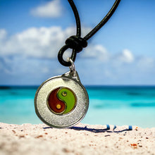 Load image into Gallery viewer, Leather Necklace with Yin Yang Mood Pendant – Beachy Surf Vibes, Color-Changing Jewelry