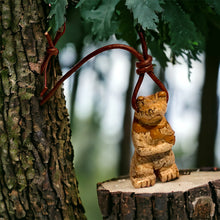 Load image into Gallery viewer, Bear Leather Totem Necklace Picture Jasper Real Stone Native Pendant