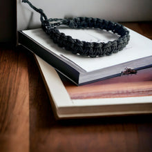 Load image into Gallery viewer, Black Hemp Surfer Bracelet – Minimalist Natural Style