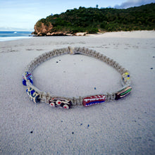 Load image into Gallery viewer, African Trade Beads Hemp Necklace – Authentic Ghana Beads on Thick Hemp Cord