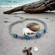 Load image into Gallery viewer, Thick Hemp Necklace with African Trade Beads – Rustic Tribal Jewelry