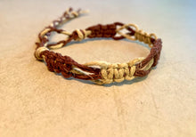 Load image into Gallery viewer, Wavecrest โ Handmade Hemp Surf Bracelet - Double Brown and Beige