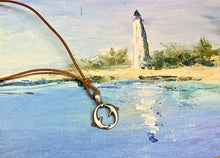 Load image into Gallery viewer, Leather Surfer Necklace With Pewter Dolphin