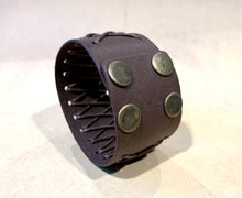 Load image into Gallery viewer, Men’s Wide Leather Cuff Bracelet – Bold Wrap Wrist Band
