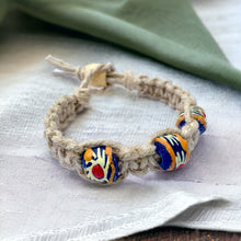 Load image into Gallery viewer, African Trade Beads Hemp Bracelet