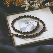 Load image into Gallery viewer, Black Lava Necklace Real Stone Mens Primitive Jewelry, Men's Tribal Necklace, Rustic Choker for Men