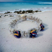 Load image into Gallery viewer, Thick Hemp Bracelet African Trade Beads