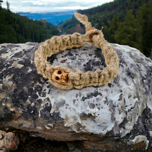 Load image into Gallery viewer, Surfer Hemp Bracelet Phatty Flat Skull Bone Beads
