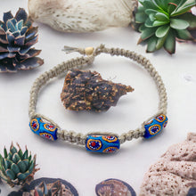 Load image into Gallery viewer, Handmade African Trade Beads Necklace – Thick Hemp Tribal Jewelry