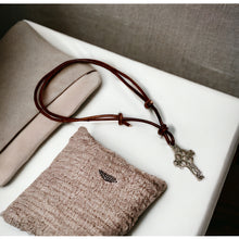 Load image into Gallery viewer, Leather Necklace With Pewter Celtic Cross