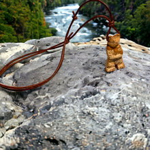 Load image into Gallery viewer, Bear Leather Totem Necklace Picture Jasper Real Stone Native Pendant