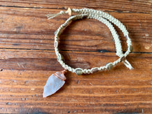 Load image into Gallery viewer, Handcrafted Tribal Necklace | Real Flint Arrowhead on Hemp Cord | Men's Tribal Necklace