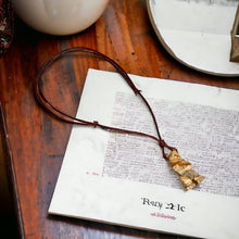 Load image into Gallery viewer, Bear Leather Totem Necklace Picture Jasper Real Stone Native Pendant