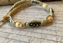 Load image into Gallery viewer, Skull Warrior Hemp Necklace | Thick Hemp Necklace with Carved Skull Bone Beads | Handmade Tribal Jewelry