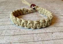 Load image into Gallery viewer, Natural Double Hemp Bracelet – Unisex Sandy Beige Boho Style