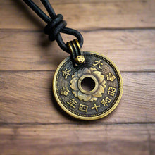 Load image into Gallery viewer, Leather Necklace With Britannia Pewter Antiqued Coin Pendant