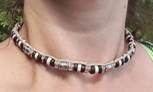 Load image into Gallery viewer, Hemp Necklace Wood Metal Beads Beach Jewelry