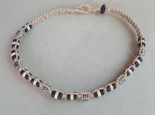 Load image into Gallery viewer, Hemp Necklace Wood Metal Beads Beach Jewelry