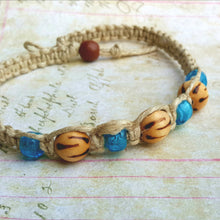 Load image into Gallery viewer, Thick Hemp Necklace with Wooden Beads – Surfer Style Choker