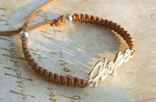 Load image into Gallery viewer, Friendship Bracelet Silver Hope On Cotton Cord