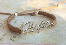 Load image into Gallery viewer, Friendship Bracelet Silver Hope On Cotton Cord
