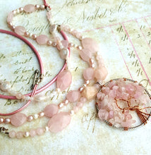 Load image into Gallery viewer, Bohemian Rose Tree of Life Necklace