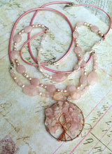 Load image into Gallery viewer, Bohemian Rose Tree of Life Necklace