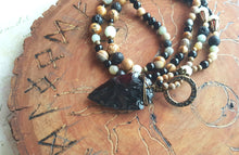 Load image into Gallery viewer, Arrowhead Necklace Obsidian Real Stone Primitive Jewelry
