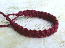 Load image into Gallery viewer, Surfer Hemp Bracelet Flat Burgundy