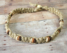 Load image into Gallery viewer, Surfer Phatty Thick Hemp Necklace With Wooden Beads - sunnybeachjewelry