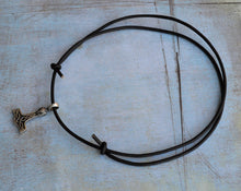 Load image into Gallery viewer, Norse Warrior Necklace – Rustic Leather with Thor’s Hammer Pendant