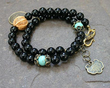 Load image into Gallery viewer, Change Moon Goddess Collection Black Obsidian Wrap Bracelet with Buddha - sunnybeachjewelry