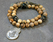 Load image into Gallery viewer, Change Moon Goddess Collection Picture Jasper Wrap Bracelet with Buddha - sunnybeachjewelry