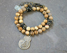 Load image into Gallery viewer, Change Moon Goddess Collection Picture Jasper Wrap Bracelet with Buddha - sunnybeachjewelry
