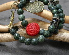 Load image into Gallery viewer, Change Moon Goddess Collection Serpentine Wrap Bracelet with Zodiac Coin - sunnybeachjewelry