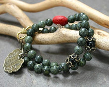 Load image into Gallery viewer, Change Moon Goddess Collection Serpentine Wrap Bracelet with Zodiac Coin - sunnybeachjewelry