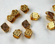 Load image into Gallery viewer, Crimp Ribbon End 5x5mm Gold Silver Plated Brass Clamps Textured Finish - sunnybeachjewelry