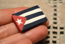 Load image into Gallery viewer, Flag Bead Cuba 30x20mm Rectangle Polyclay Polymer Clay Jewelry Fimo Bead - sunnybeachjewelry