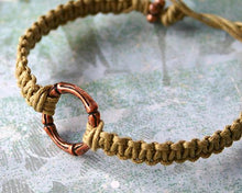 Load image into Gallery viewer, Friendship Bracelet Copper Karma Circle On Cotton Cord - sunnybeachjewelry