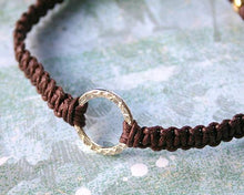 Load image into Gallery viewer, Friendship Bracelet Gold Karma Circle On Cotton Cord - sunnybeachjewelry